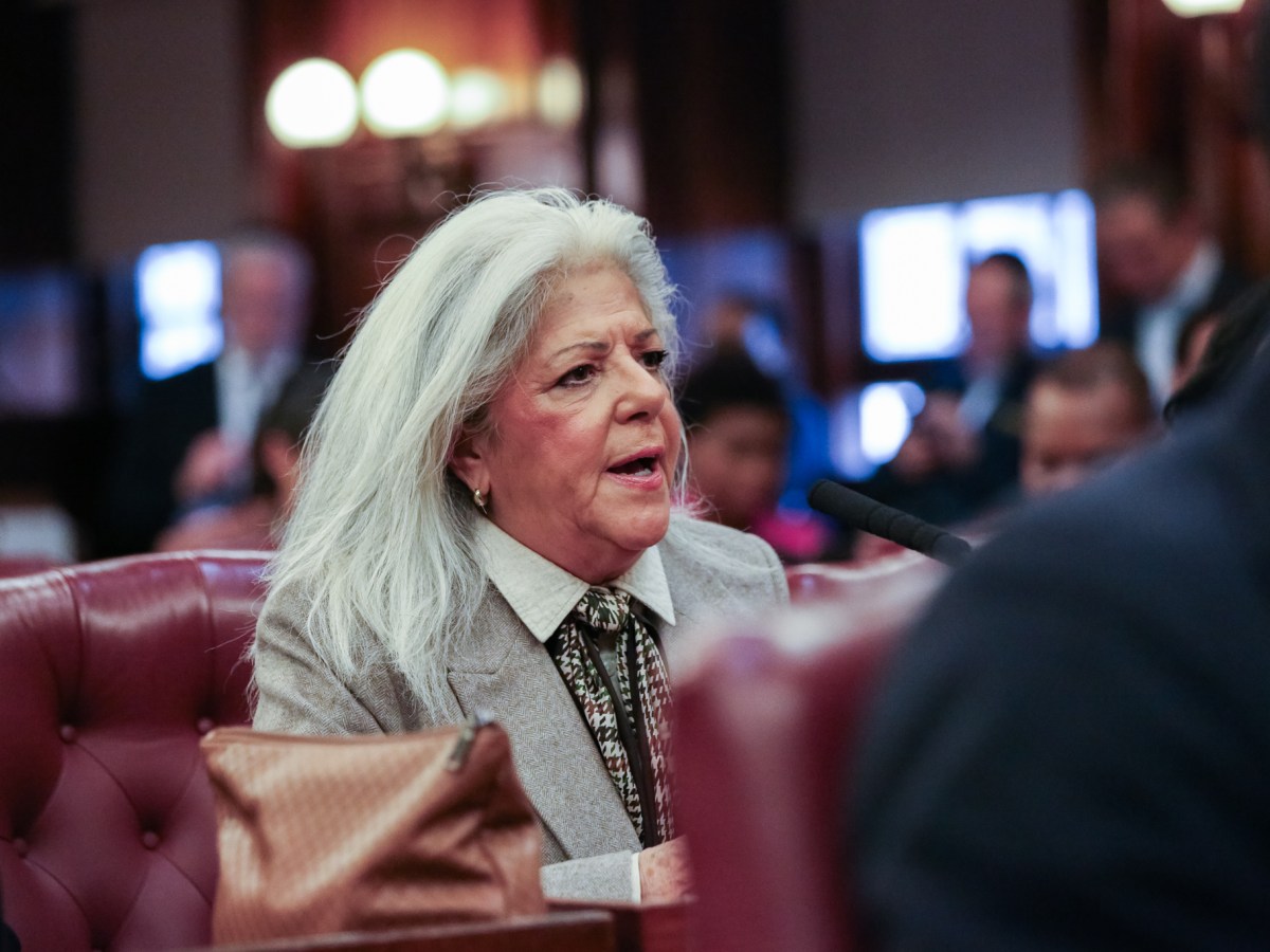 Councilmember Vickie Paladino (R-Queens) speaks in support of Julie Menin for Speaker during the first full City Hall meeting of the year,