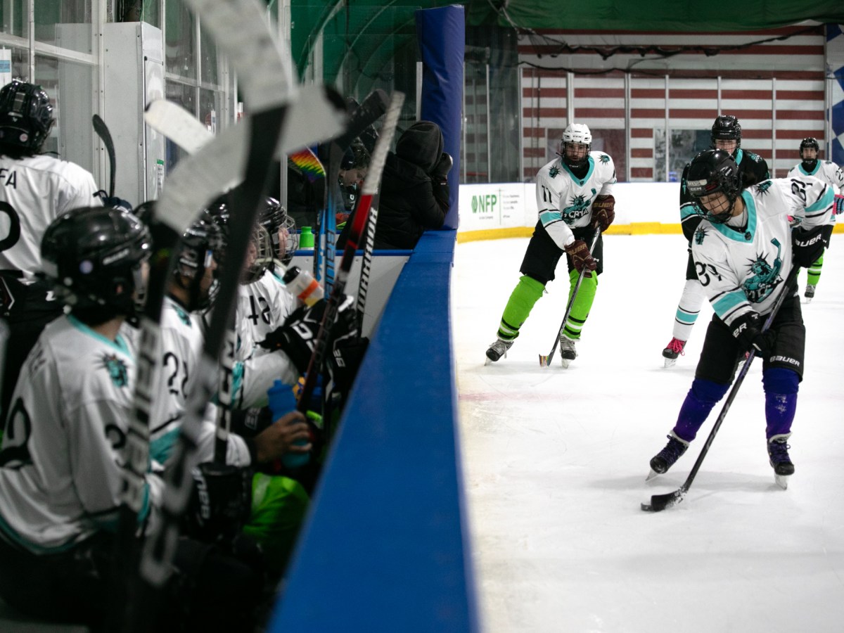 New York City Pride Hockey Alliance members play a league game at Chelsea Piers,