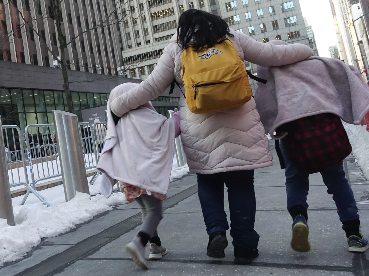 A family traveled to 26 Federal Plaza in Lower Manhattan from eastern Long Island for a check in with ICE officials,