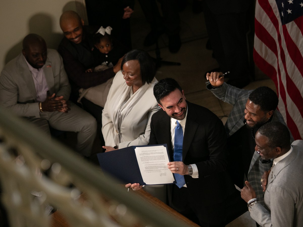 Mayor Zohran Mamdani holds an executive order at City Hall creating the Mayoral Office of Community Safety,