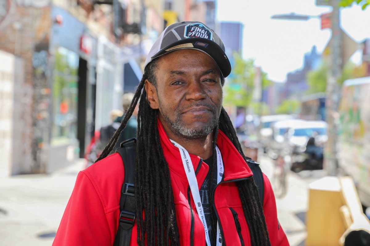 Ali Austin has been working at the Bowery Mission while living in a shelter and waiting to move to permanent housing with a voucher, May 1, 2026.