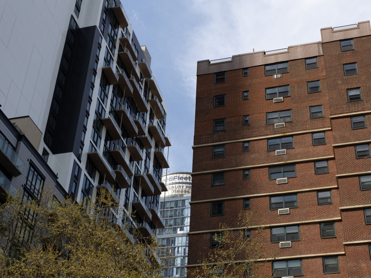 New and old residential buildings sit on the border of Downtown Brooklyn and Fort Greene,