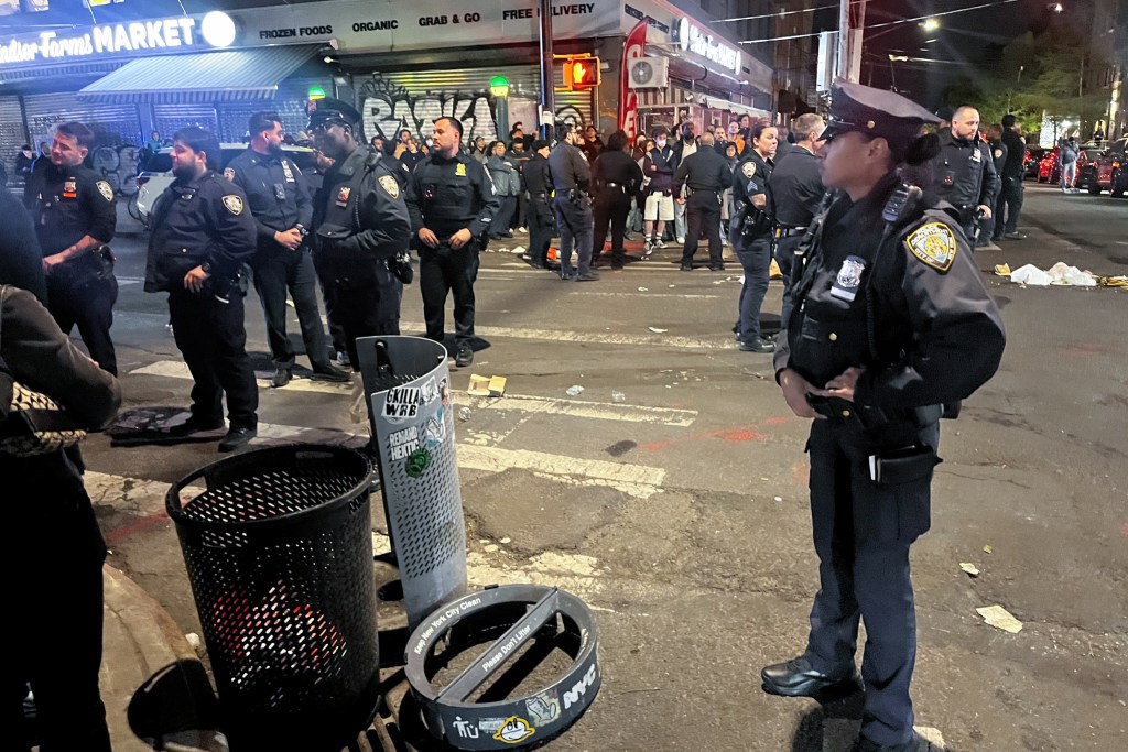 NYPD officers and protesters clashed outside of Wyckoff Heights Medical Center after federal agents brought a man they tased to the hospital,