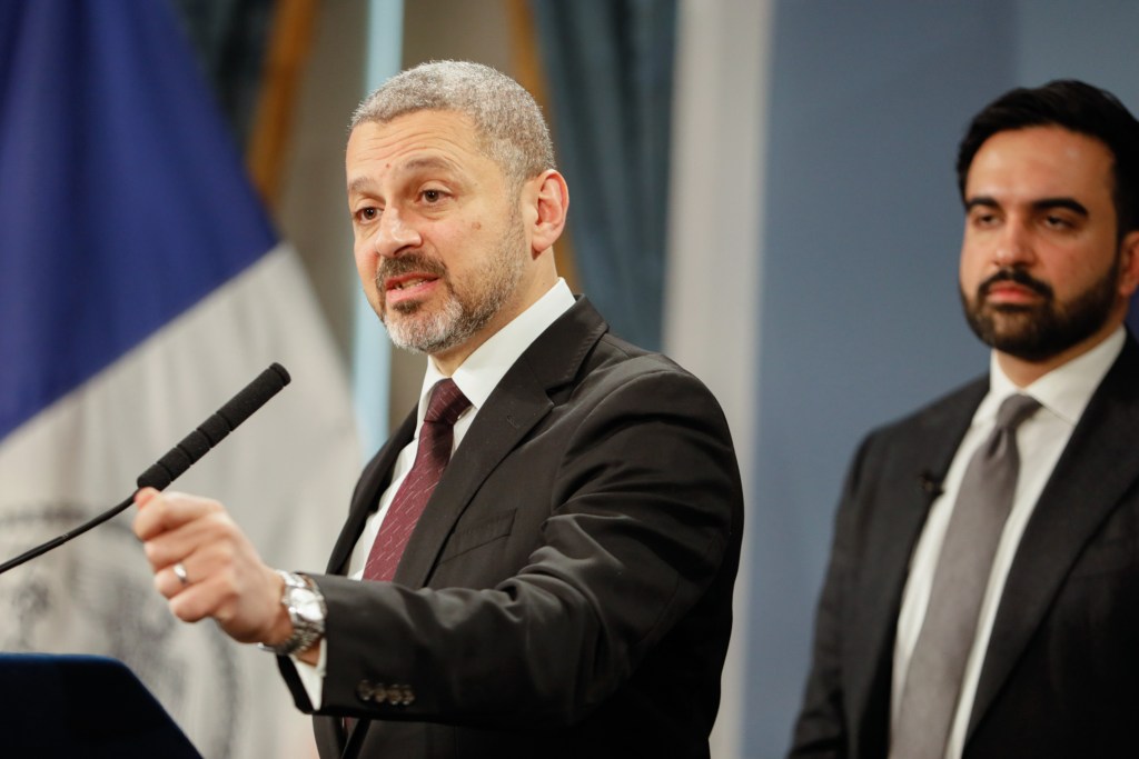 Mayoral Budget Director Sherif Soliman discuses the executive budget at City Hall,
