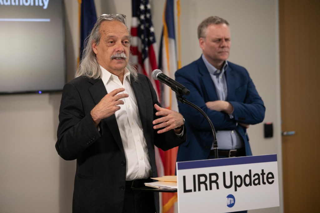 MTA negotiator Gary Dellaverson speaks at the agency’s Lower Manhattan headquarters about trying to reach a deal with LIRR union and avoid a strike,