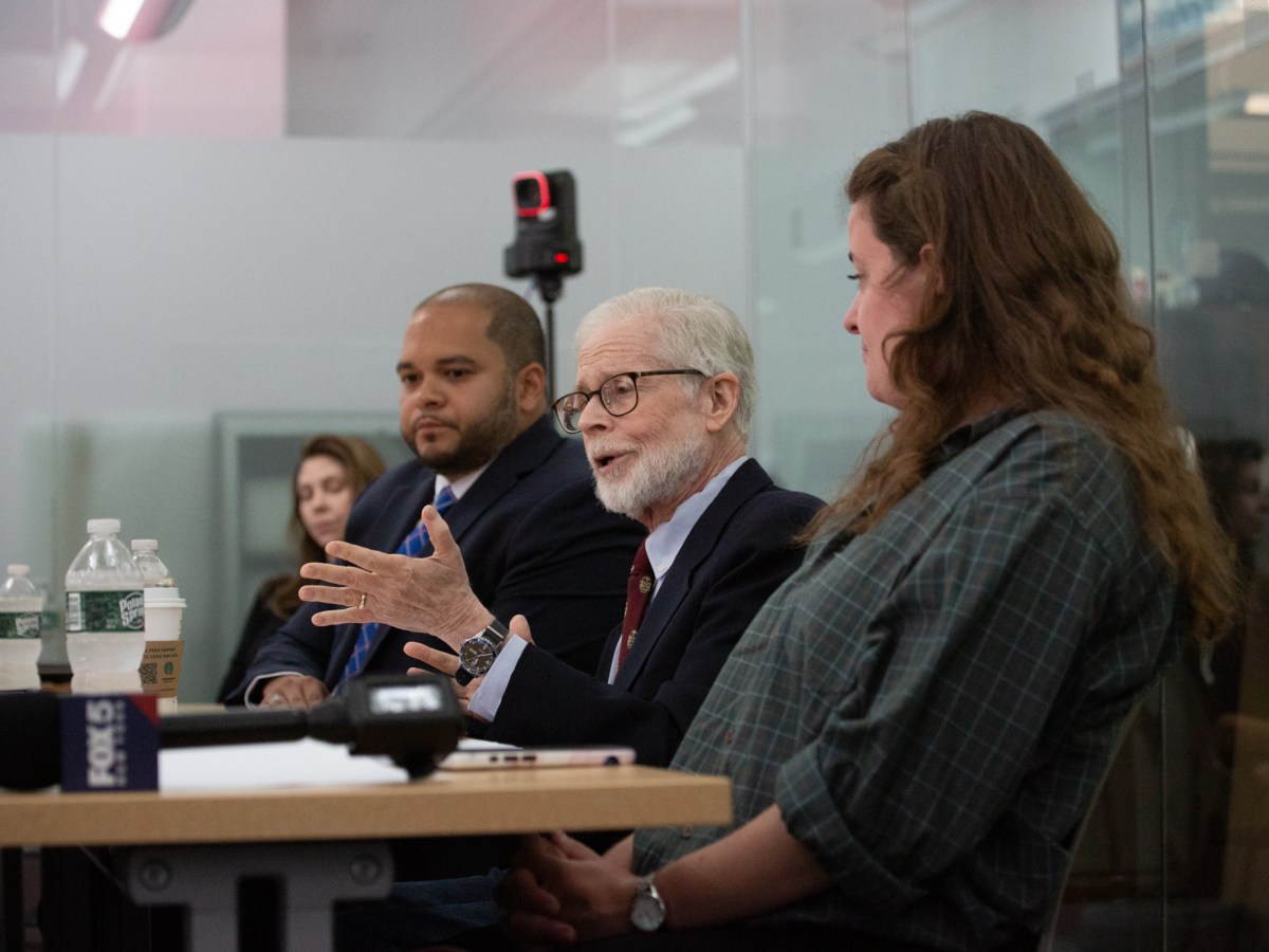 New York City Community Advisory Committee member Richard Gottfried explains his vote against the Avenir casino proposal on the west side of Manhattan,