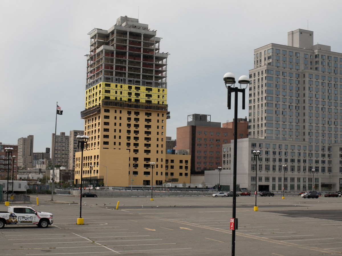 New housing stood across from the Coney Island boardwalk.