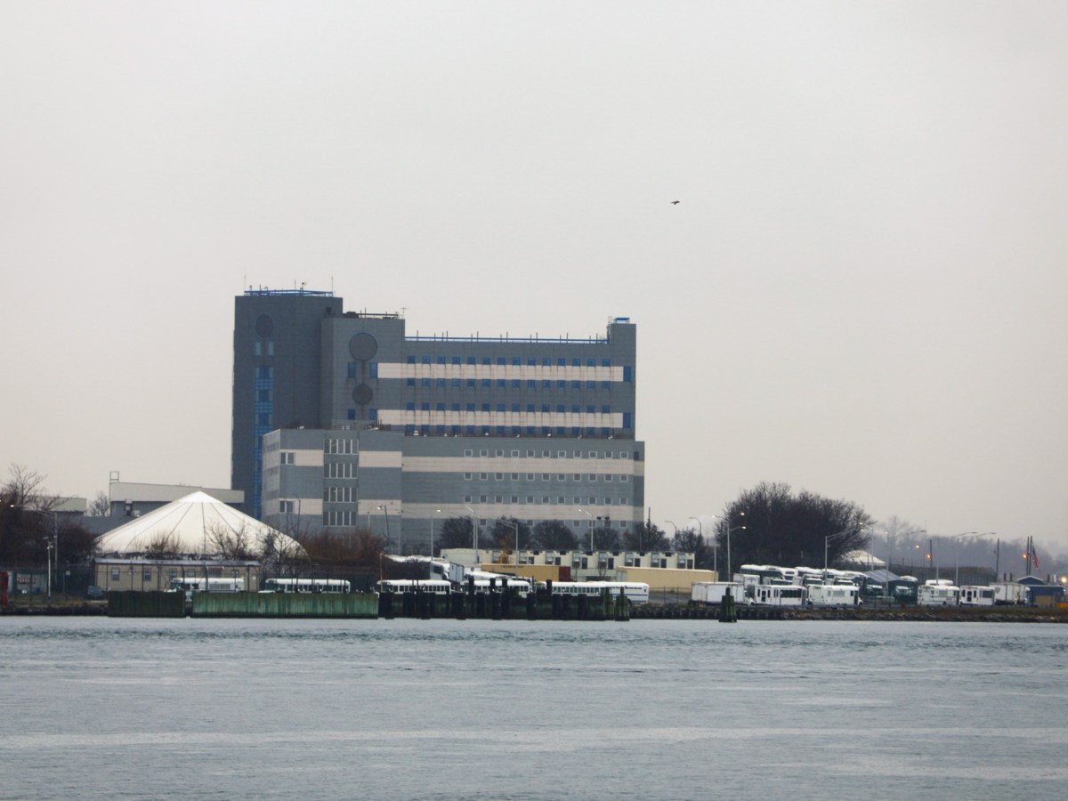 The Rikers Island detention complex was visible from The Bronx,