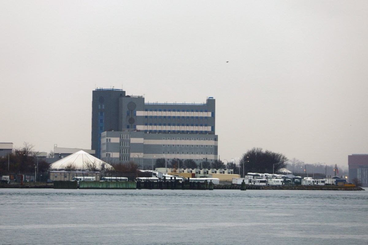 The Rikers Island detention complex was visible from The Bronx,