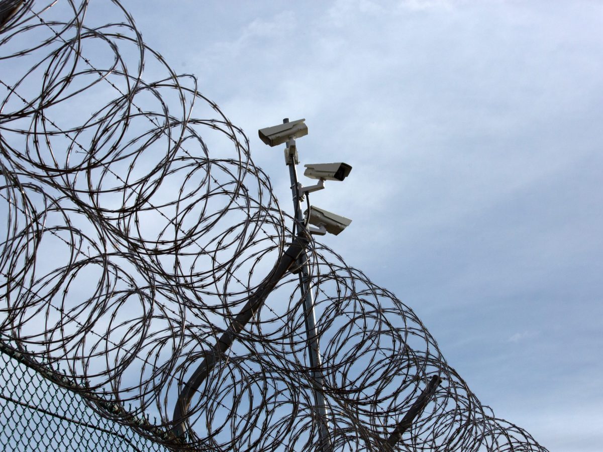 Security cameras kept watch at Rikers Island.