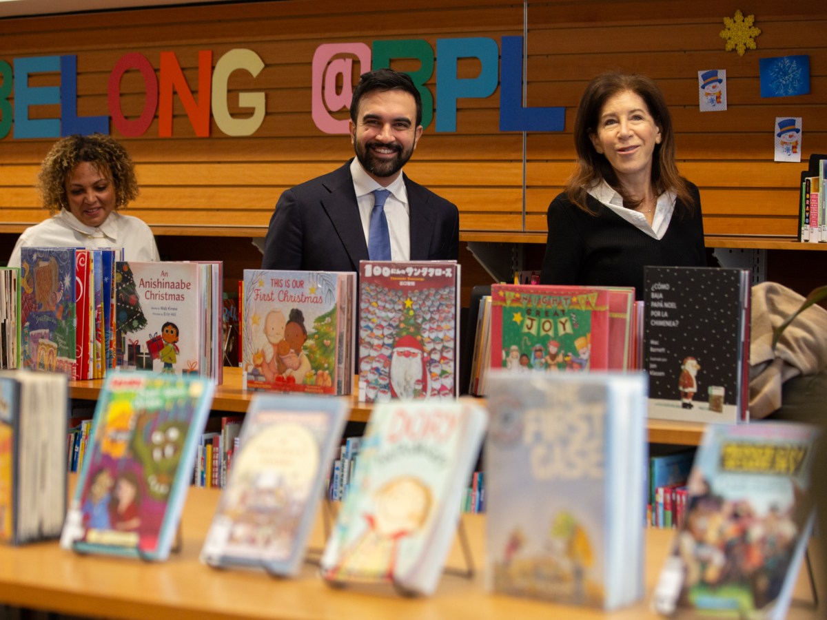 Mayor-elect Zohran Mamdani tours the Greenpoint Public Library before making additional staff announcements,
