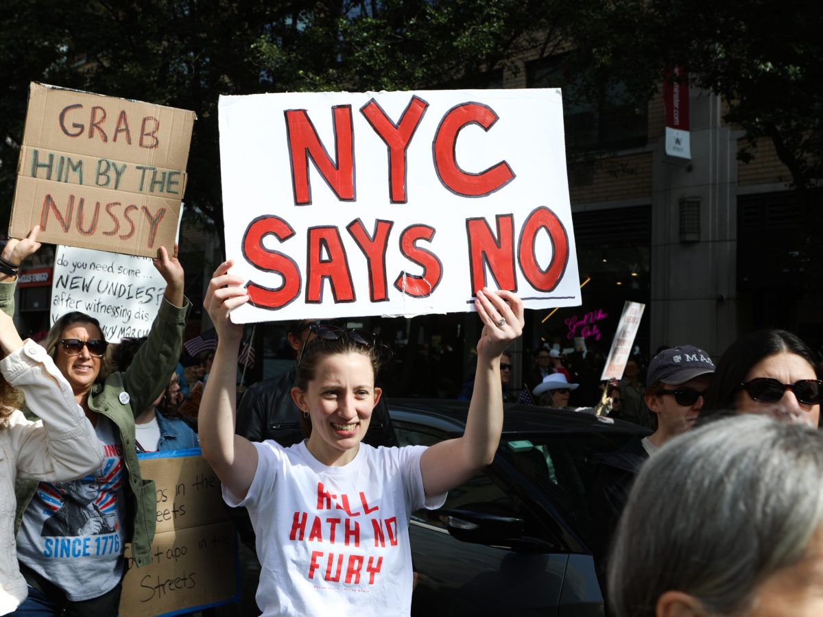 New Yorkers protest the Trump administration at a No Kings rally in Manhattan,