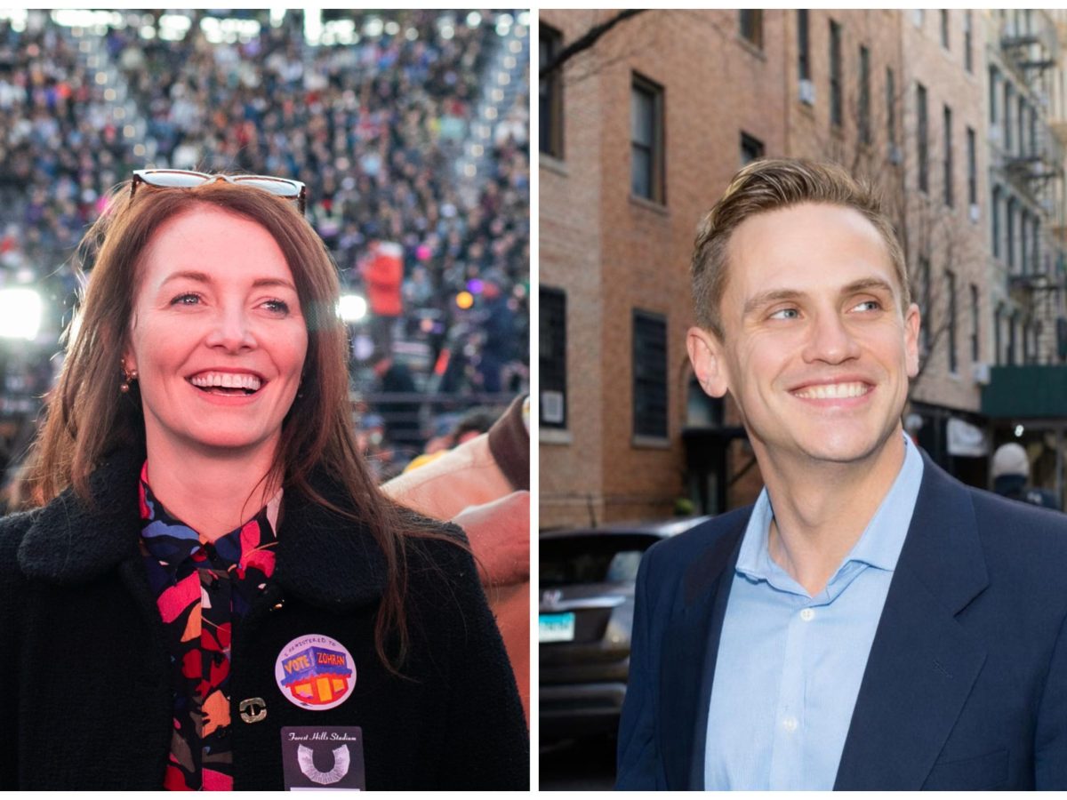 New York City Council District 3 candidates Lindsey Boylan and Carl Wilson are seen smiling in a diptych image