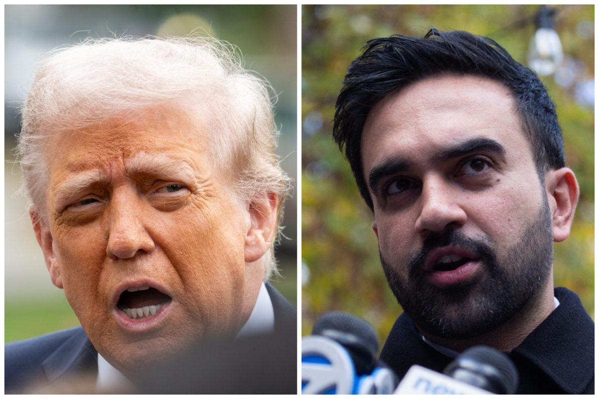 President Donald Trump and Mayor-elect Zohran Mamdani are both seen speaking at podiums