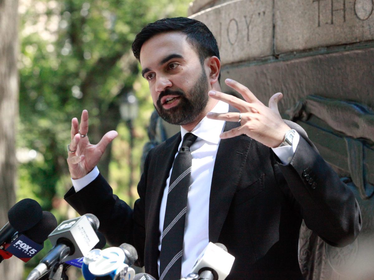 Democratic mayoral candidate and Assemblymember Zohran Mamdani speaks at Union square. Aug. 22, 2025