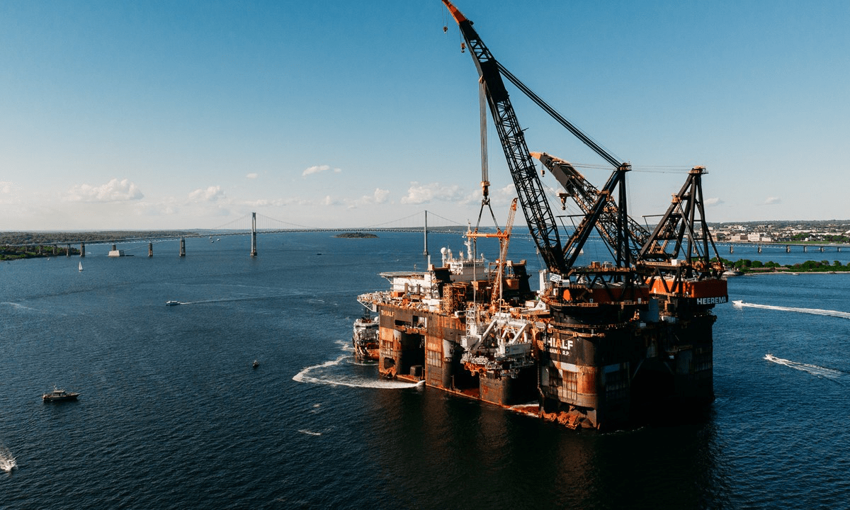 A vessel arrived in New York waters to construct the offshore wind project, Empire Wind.